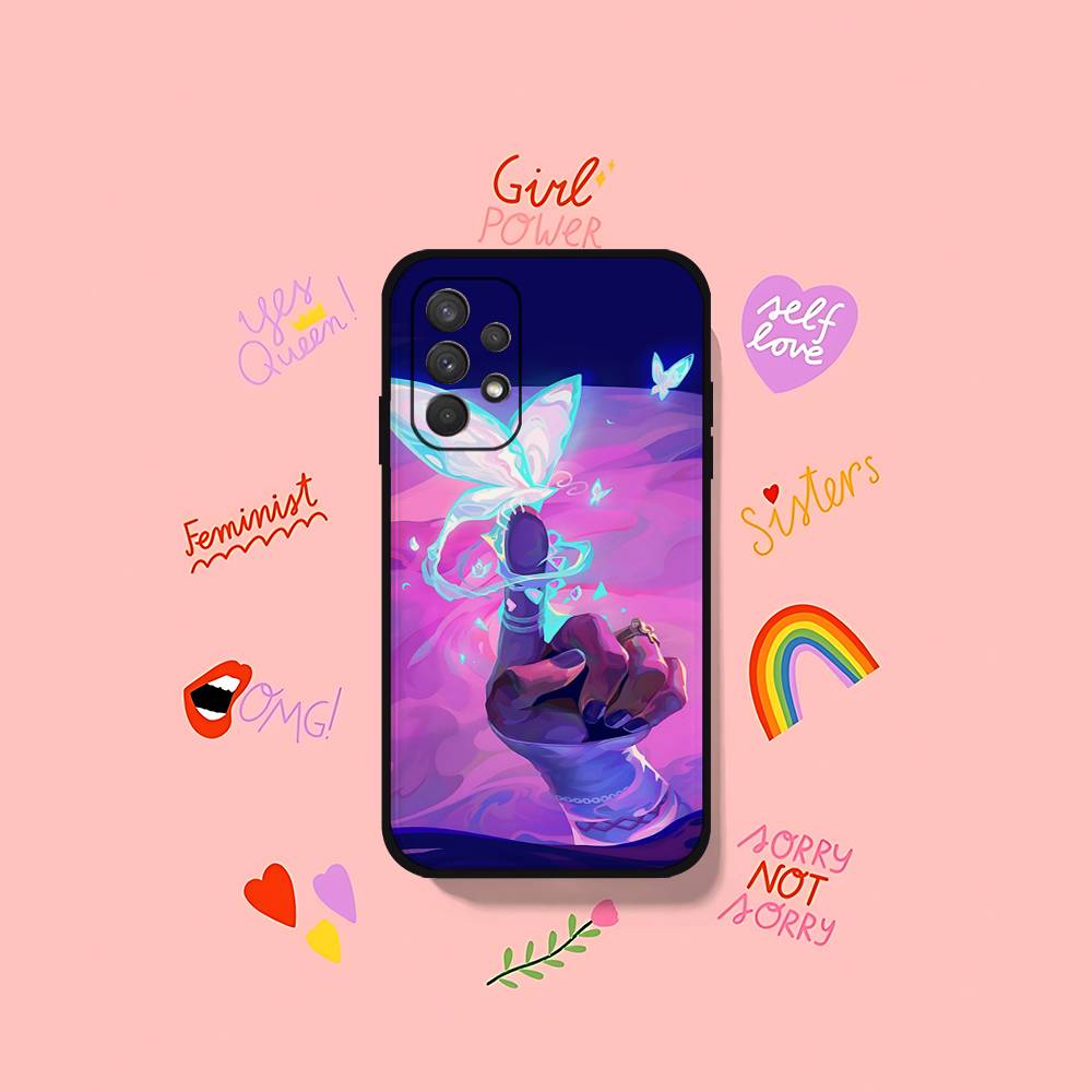 Cute C-Clove V-ValorantS Phone Case For Samsung Galaxy S25 S24 S23 S22 S21 FE Plus Ultra A13 A20 A32 A70 Black Cover