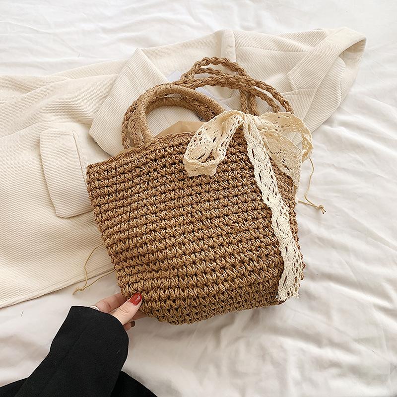 Holiday Style Straw Woven Bag Women's Summer New Large-capacity Woven Messenger Bag Portable Vegetable Basket Beach Bag