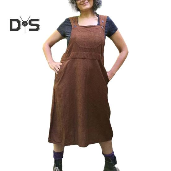 

Летнее повседневное женское платье с карманом, однотонное платье без рукавов на бретелях, длиной до икры, винтажное хлопковое льняное платье для улицы, отдыха, вечеринки, офиса 2XL коричневый