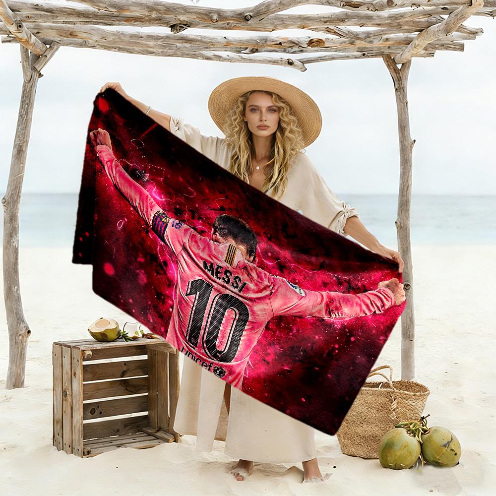 Leo Messi Barcelona Legend Beach Towel High Absorbency & Quick-Dry Comfortable Lightweight Perfect for Traveling Yoga Camping and Swimming