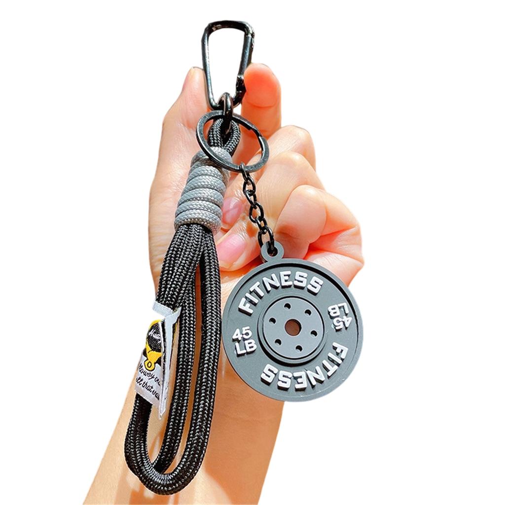 Fun Cartoon Barbell Keychain Fitness Gift Enhances Workout Motivation Portable Bag Pendant Keyring for Daily Carry