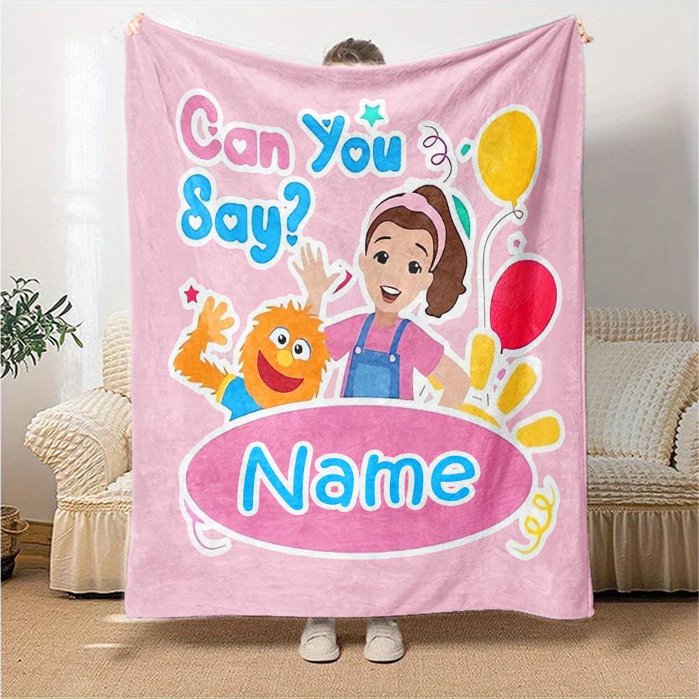 Nome Personalizzato Sig.ra. Coperta Stampata Tema Rachel - Perfetta per Divano, Letto, Viaggio e Uso Esterno | Lavabile in Lavatrice, Accogliente e Durevole.