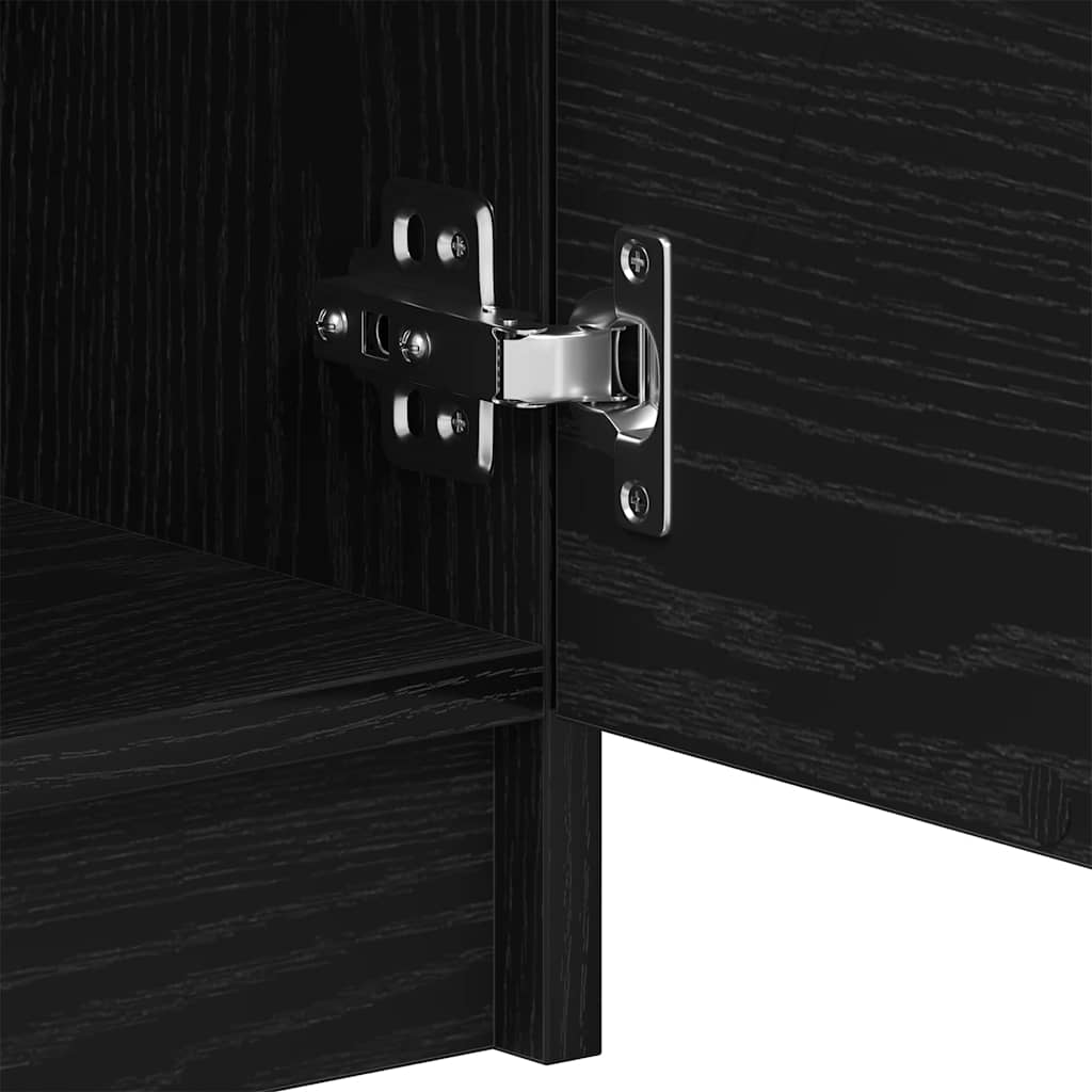 Sideboard in Black Oak Look 60 x 30 x 70 cm Particle Board