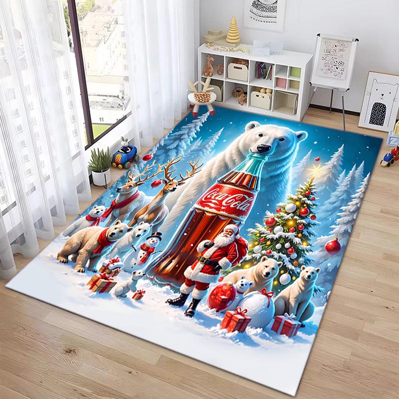 Christmas Gift Halloween Themed Cola Beverage Coca Cola Carpet Is Suitable for Living Room and Bedroom Doormats Office Balcony Decorative Carpet V27