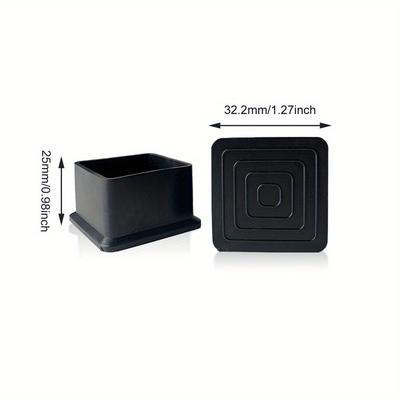 10 pièces de capuchons carrés pour pieds de meubles de 25 MM, protecteurs de sol flexibles noirs pour pieds de chaise, adaptés à la réduction du bruit des tables et des chaises