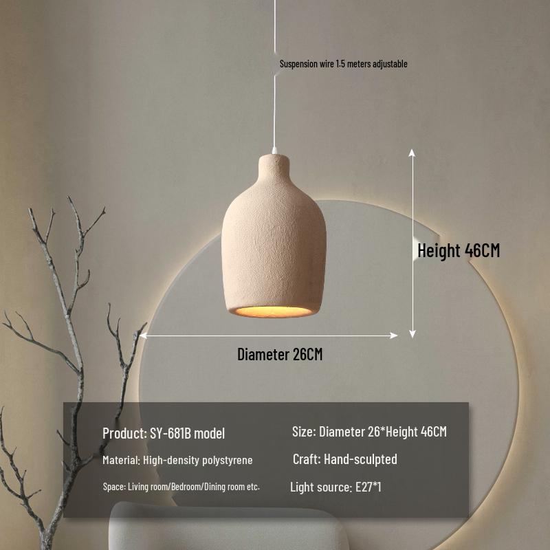 Wabi-Sabi Zen Pendant Light: Retro & Artistic Design for Restaurants, Living Rooms, and Bedrooms
