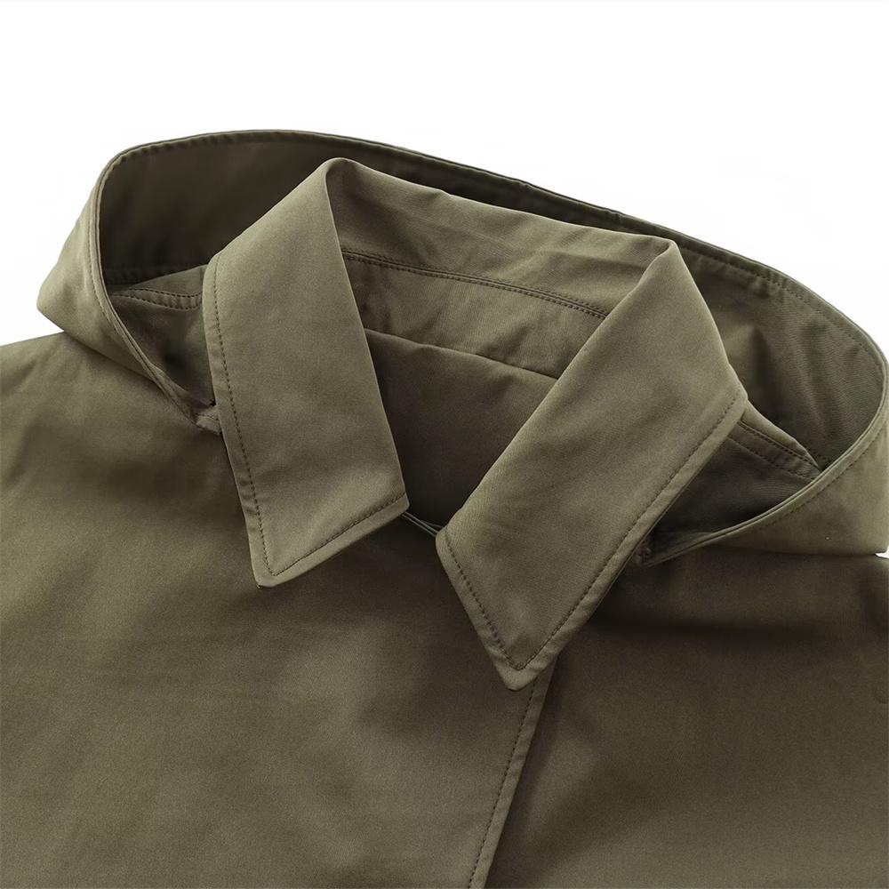 Herbst Neu Europäischer und Amerikanischer Stil Kapuzenjacke Langärmlig Reversjacke Einreihiger Trenchcoat Kurze Jacke