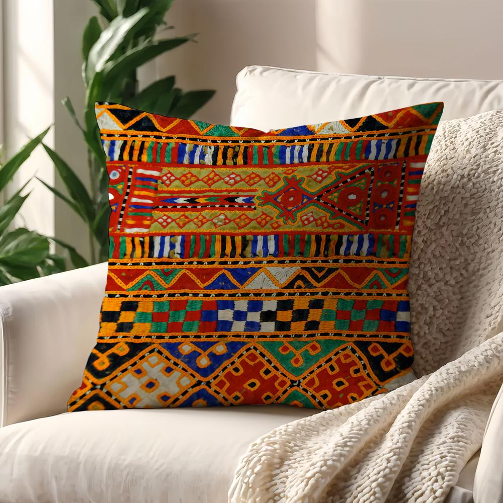 Tropical Ethnic Geometric Cushion Cover Best Home Office Coffee Pillow Sofa Printing Decoration Room Shop Car Nordic Simplicity