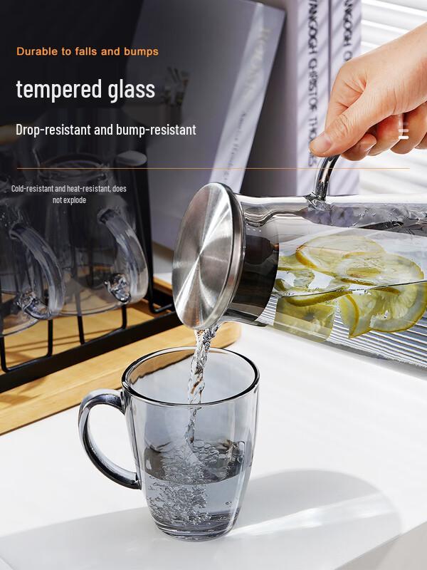 Tempered Glass Tea & Water Cup Set with Rack