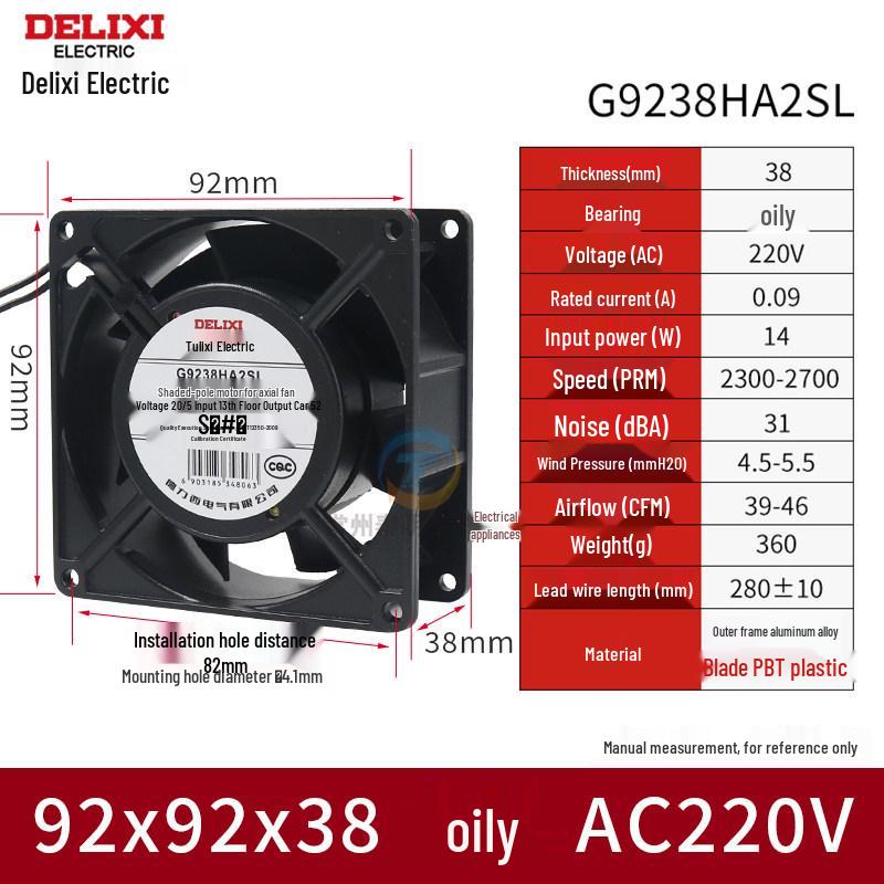 Delixi Axiallüfter 220V für Industrieschränke und Schweißmaschinen, 24V DC Kühlventilator.