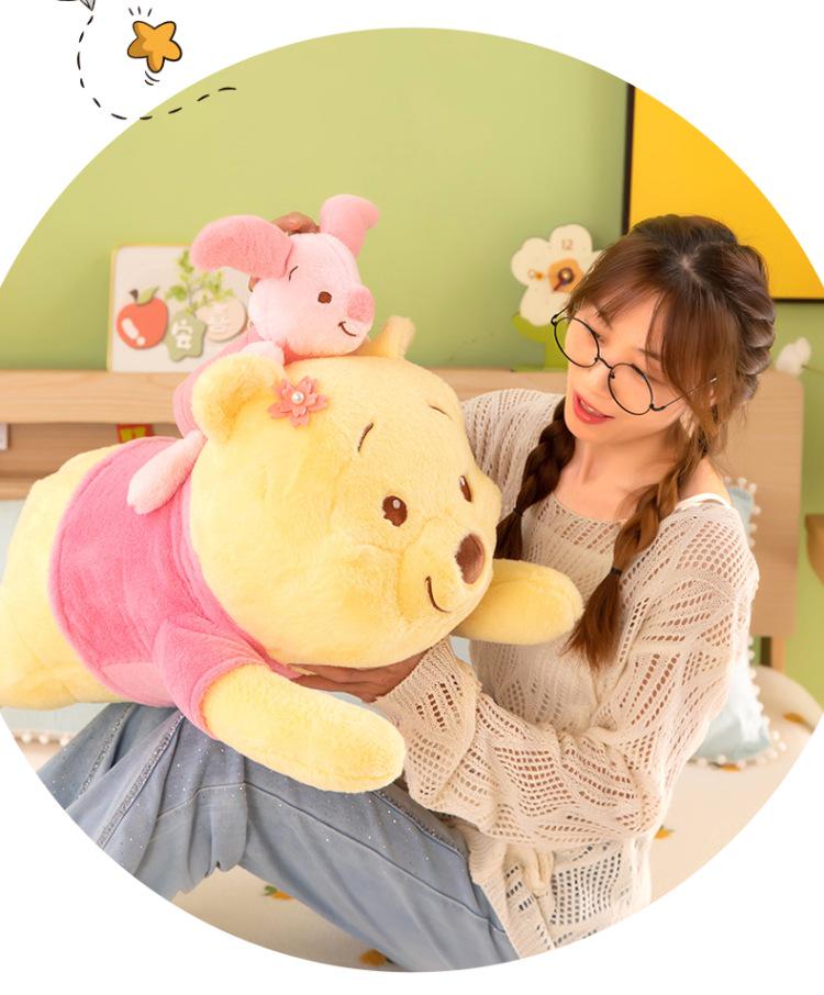 Entzückendes liegendes Bären-Plüschkissen - Ferkel & Winnie Puuh Puppe für Kinder und Mädchen