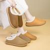 Birkenstock cotton slippers autumn and winter new retro flat-bottomed velvet warm bag head fluffy cotton slippers
