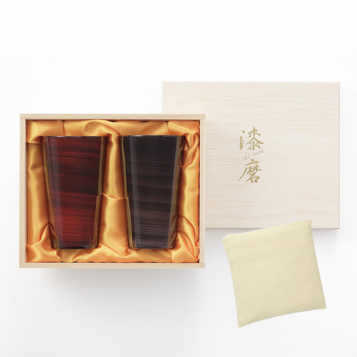 

Tsubame Yamanaka Lacquer Straight Tumbler 2PC Lacquer x 300cc Eco Bag Made in Vietnam Lacquer Made in Japan J-kitchens-bag Akatsuki/Shikage 7.5cm