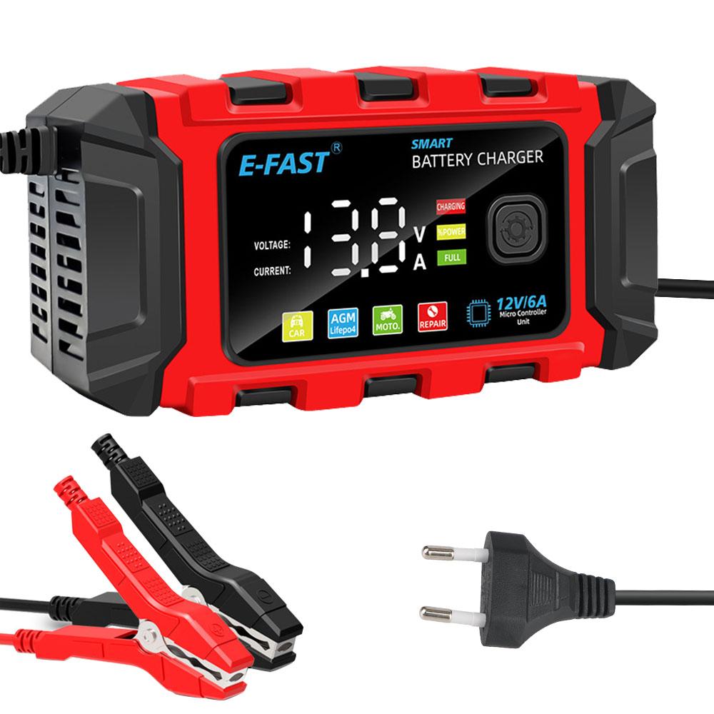 Intelligent Repair Motorcycle Charger for lead Acid LiFePO4 Battery 12V 6A New Universal Repair Car Battery Charger