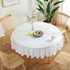 White Tablecloth Solid Color Round Table Cloth Cotton Linen Lace Ruffled Kitchen Dining Wedding Tables Cover Room Decor