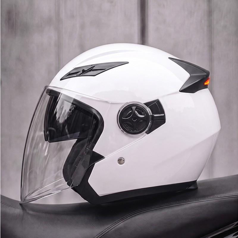 AD 3/4 Motorcycle Helmet Men Women 3C Certified Half Face With LED Light Commuting All Season