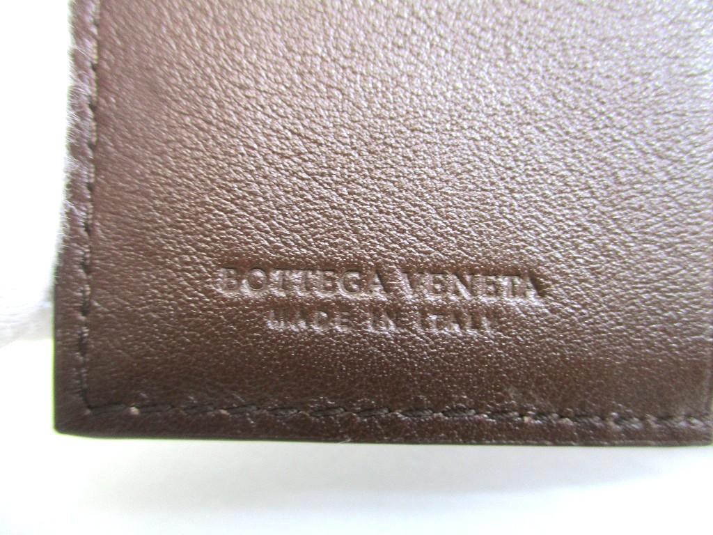 Authentic BOTTEGA VENETA Intrecciato Dark Brown Leather Trifold Wallet Compact Wallet #b118  Seller Refurbished