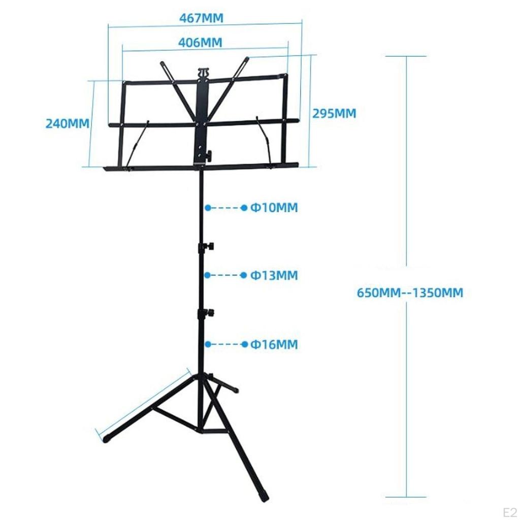 Music Stand for Sheet Book Stand,with Bag,Modern,Adjustable Height,Sheet Clip Holder,for