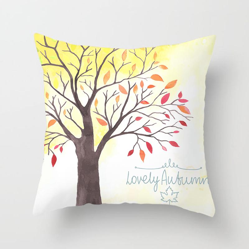 Love Tree Square Pillowcase Car Sofa Office Chair Pillowcase Simple Home Decor Ornaments
