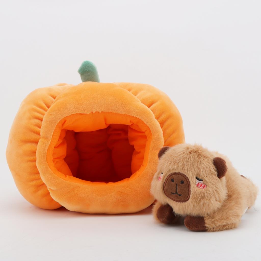 Adorable Pumpkin Capybara Plush Toy-2-in-1 Reversible Stuffed Animal Cute Spooky Holiday Capybara/Pumpkin Present Children Spooky Holiday Horror