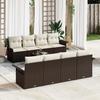 VidaXL 9-piece Garden Sofa Set with Cushions In Brown Synthetic Rattan 3353957