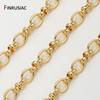 18K Gold Plated Brass Oval Knot Chain,6*8mm Cable Link Chain For DIY Jewelry Handmade Necklace Bracelet Making Supplies