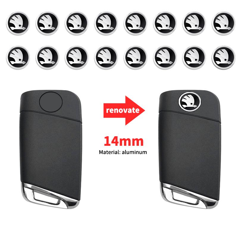 11mm 14mm Remote Car Key Stickers Emblem Logo Accessories For Skoda Fabia Kamiq Rapid Kodiaq Octavia A5 A7 2 Yeti Superb MK3 knzh54