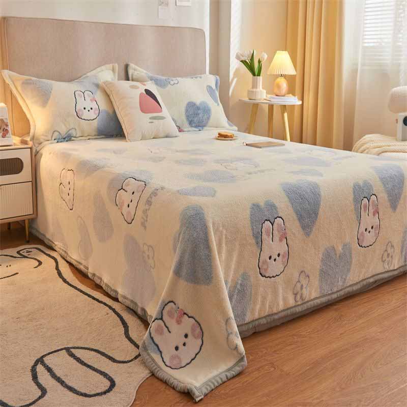 Verdickte Korallenwolldecke, Bettlaken, Wärmedämmung, Einzelschlafsaal, doppelseitige Decke, Matratzenbett, Wärmedämmung 150*200cm