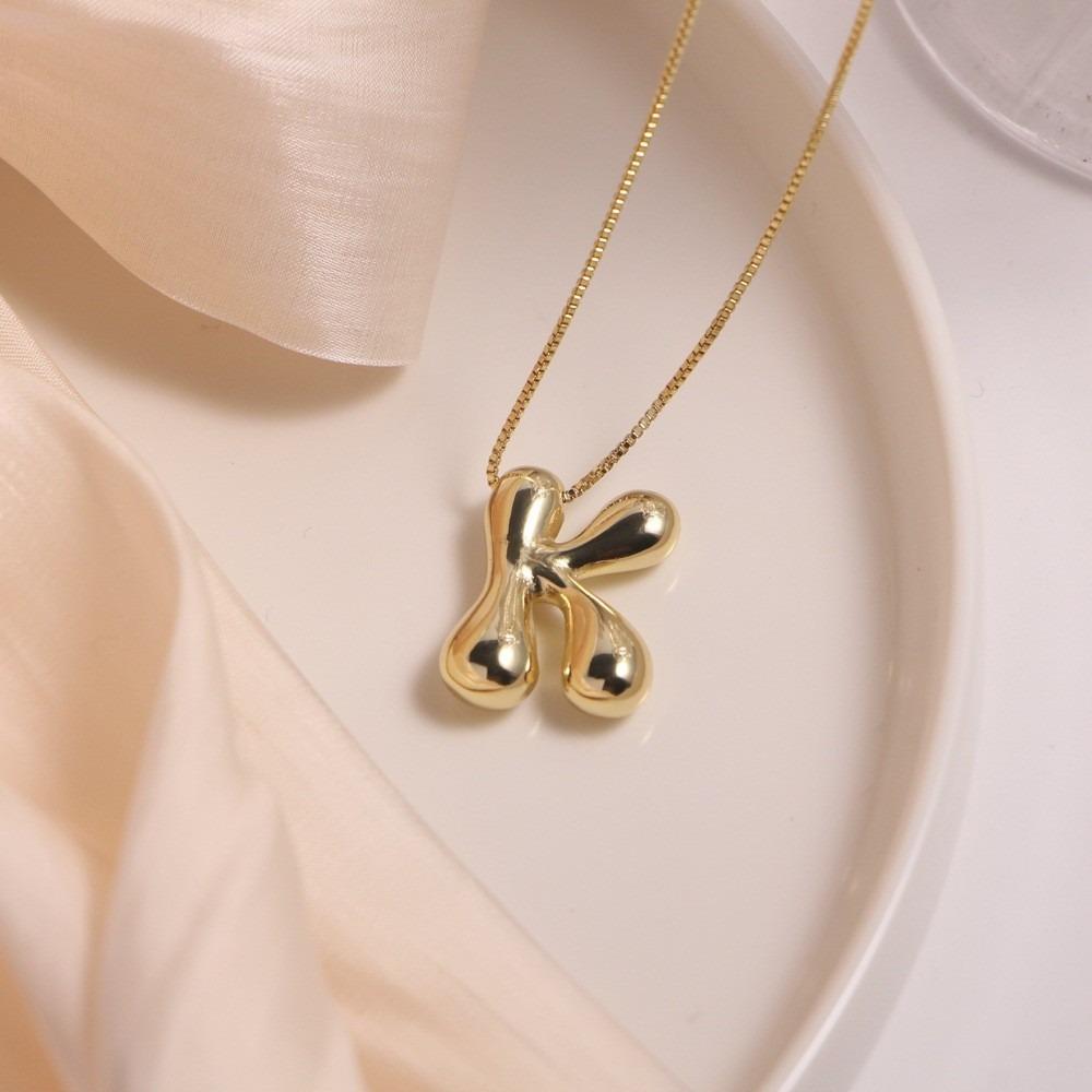 Alphabet Letter Pendant Necklace Gold Color A-Z Letter Clavicle Chain Delicate Women Choker  Women