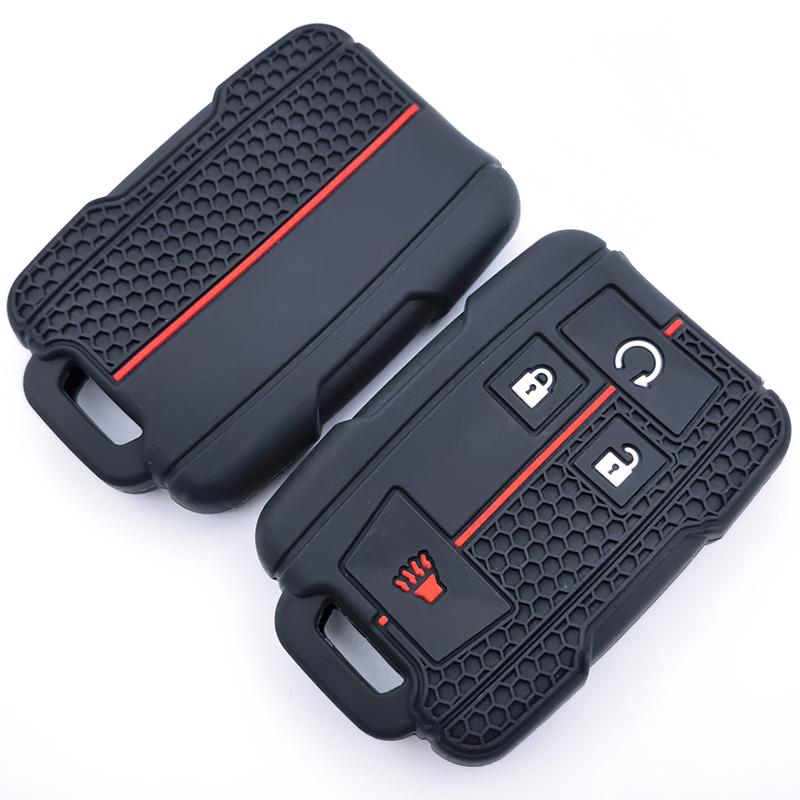 Silicone Car Key Cover Case Fob For Chevrolet Suburban Silverado Gmc Terrain Yukon Tahoe Sierra Smart Auto Accessories Key Ring