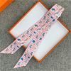 POBING Cashew Print 18m/m Twill Silk Scarves Women Luxury Brand Scarf Bag Ribbons Tie Head Scarf Small Long Skinny Scarf 86*5CM