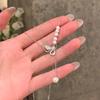 Korean Rhinestone Butterfly Pearl Tassel Necklace Women's Luxury Choker Accessory