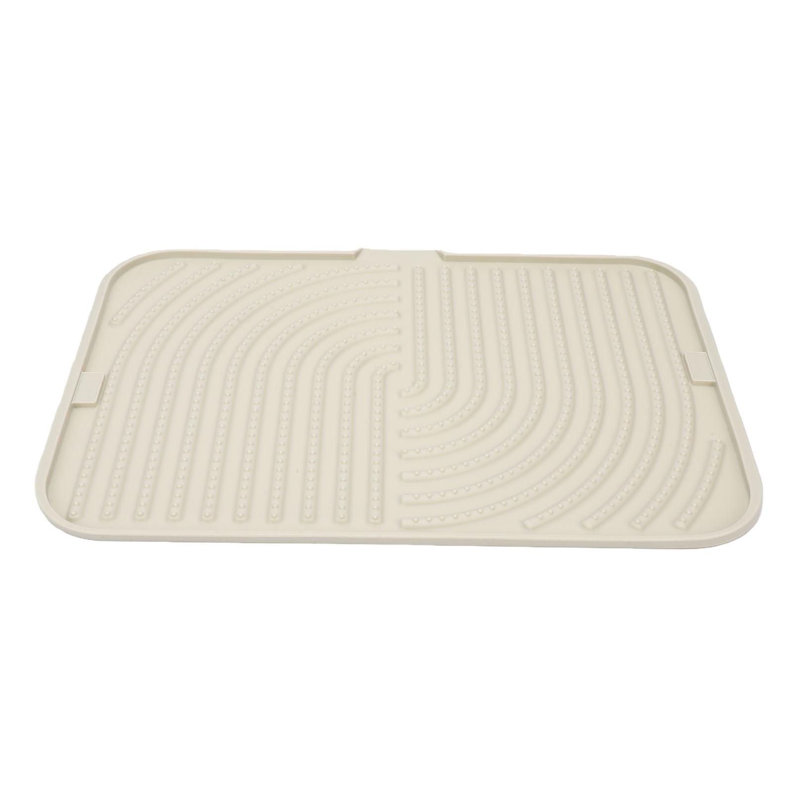 Silicone Dish Drying Mat with Slope Drain Design Non Slip Sink Dish Drying Rack Mat for Kitchen Counter