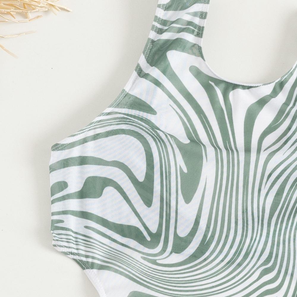 Světle zelená třídílná sada bikin Zebra