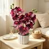 Plastic Butterfly Orchid Artificial Flower Fake Plant Flower Potted  Home Office Decoration