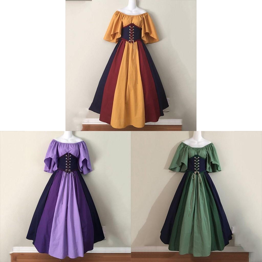 Retro Inspired Off Shoulder Dress With Beautiful Color Block Design And Flattering Fit