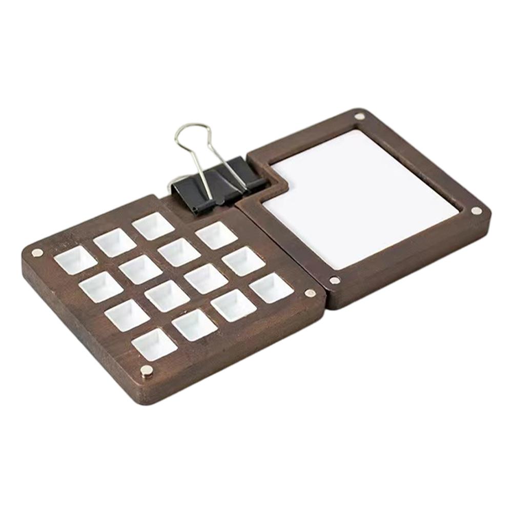 Tragbare Reise-Malfarbenpalette Mini Aquarellfarben-Set Tragbares Aquarellfarben-Set Holzgitter Farbkasten Geschenk für Kinder Geburtstag