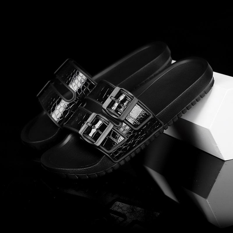 

Модные тапочки мужские комнатные туфли с мягкой подошвой банные сандалии для пар женская пляжная одежда мужские тапочки 38 чёрный