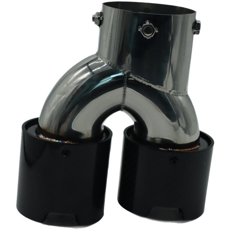 Polished Carbon Fiber Stainless Steel Exhaust Muffler Cover for BMW Models