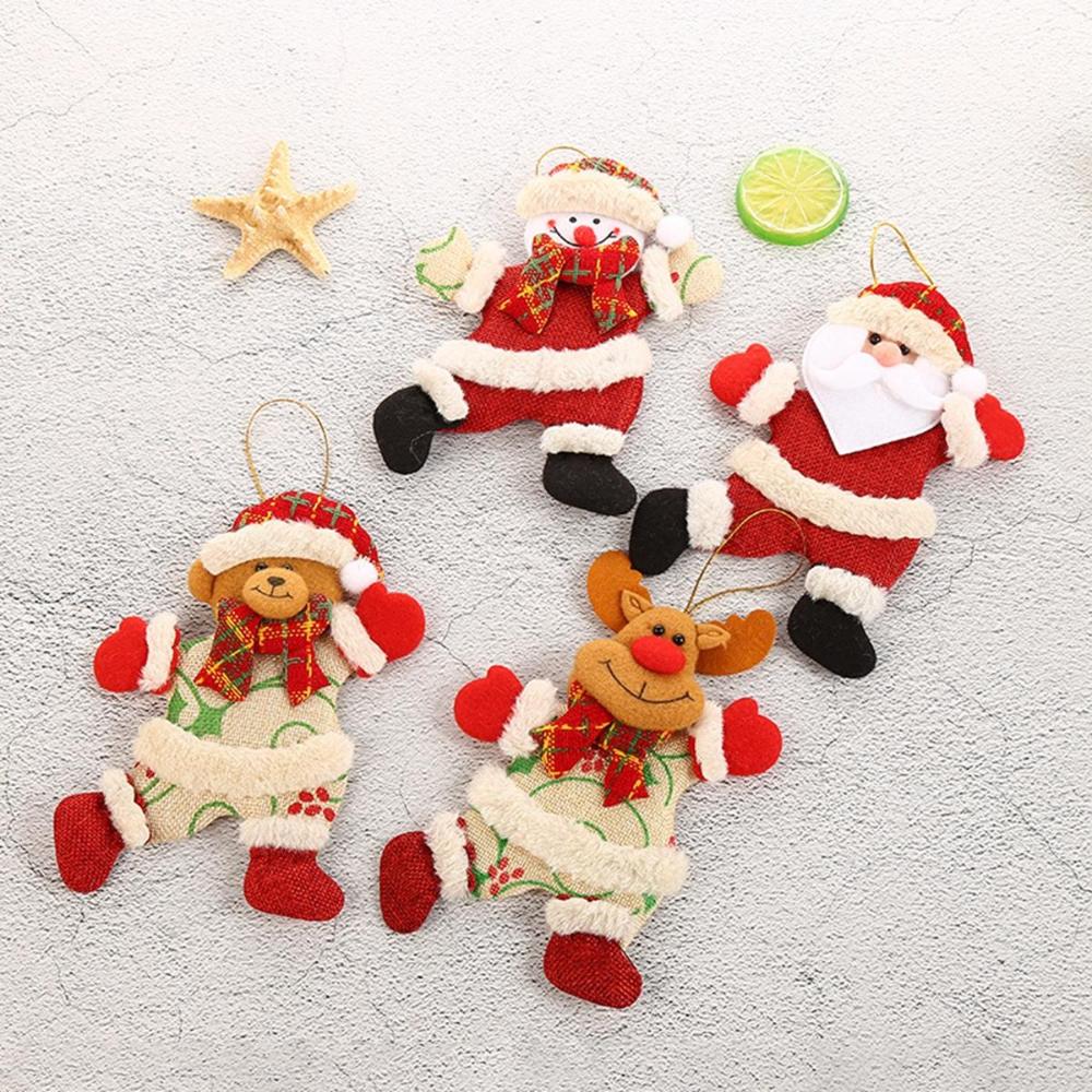 Cute Santa Claus Bear Elk Snowman Ornaments Christmas Pendant Christmas Tree Decoration Toy Doll