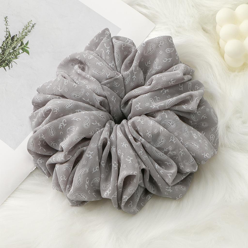Fashion Muslim Printed Scrunchy Large Premium Oversize Hair Band Malaysia Chiffon Big Size Muslim Hijab Scrunchies