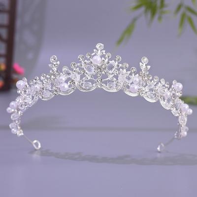 New Bridal Crown Alloy Queen Headband Ladies Party Birthday Tiara Simple Crown Korean Princess Tiara