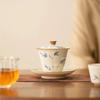 150ML wood gray ceramic underglaze color covered bowl hand-painted persimmon kung fu tea set gaiwan tea set