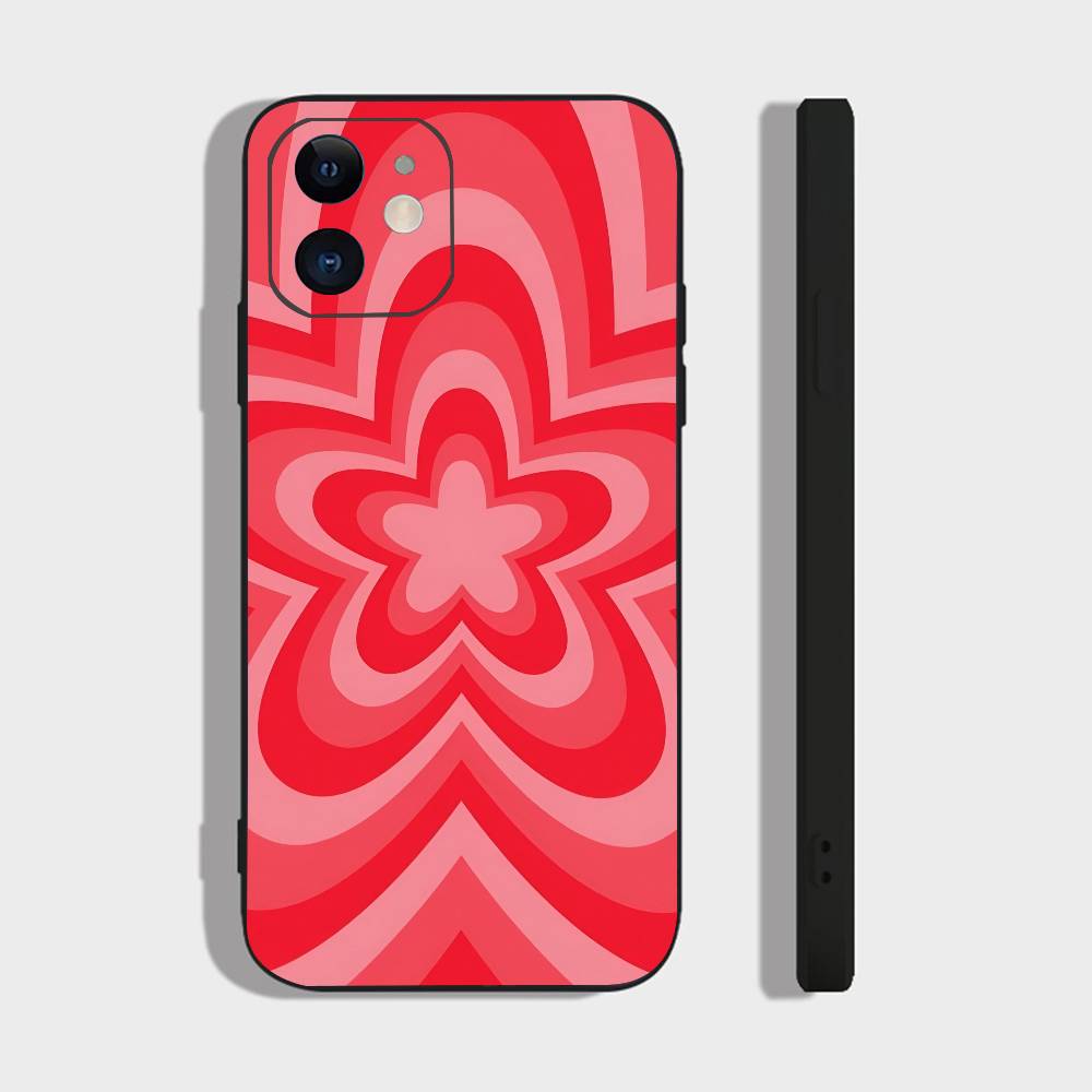 Bunte Herz-Handyhülle für iPhone 15, 16, 14 Plus, 13, 12, 11, 17 Pro Max, 17 Air, Schwarz, weich