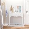 Wood Console Table Entrance Hallway Furniture With 3 Drawers For Living Room Corridor Load 45 Kg 100x32x85 Cm White