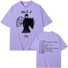 Rapper Milo J 111 Album Double Sided Print T Shirt Men Hip Hop Fashion Tshirt Male Rap Oversized T-shirt Men's Cotton T-shirts