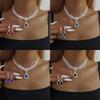3 Pieces of Multi-color Diamond Studded Necklace Earring Set Suitable for Art Festivals, Performances, Outdoor Outings