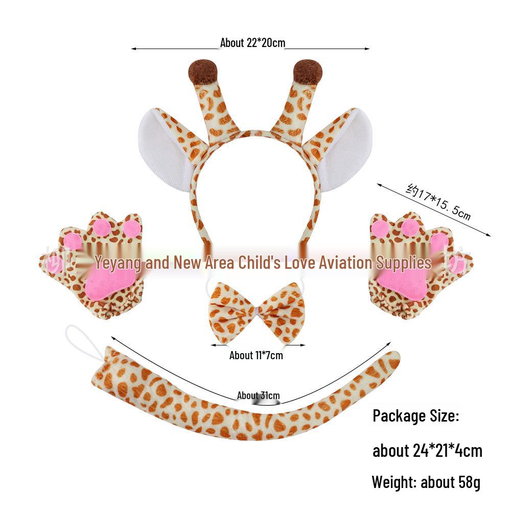 Halloween Animal Headband: Giraffe & Deer Antlers Costume Prop Hair Clip