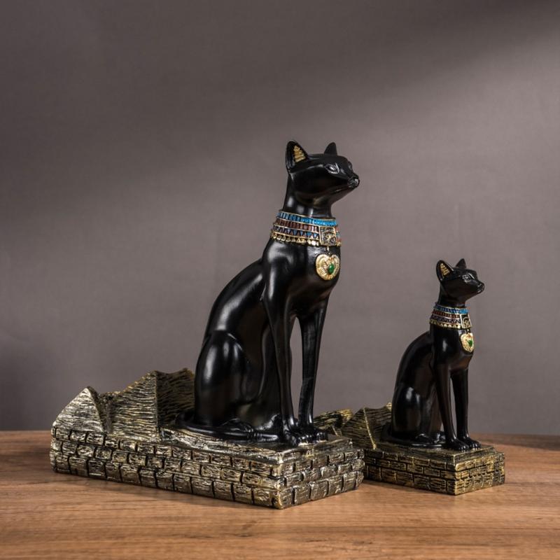 Exotic Themed Wine Rack With Bastet Anubis Statue Design Ancient Egyptian God Resin Kitchen Decors For Wine Enthusiasts