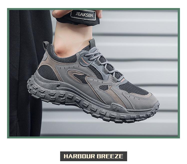 Men’s Breathable Mesh Work Shoes: Spring/Autumn Anti-Slip, Wear-Resistant Construction Sneakers.